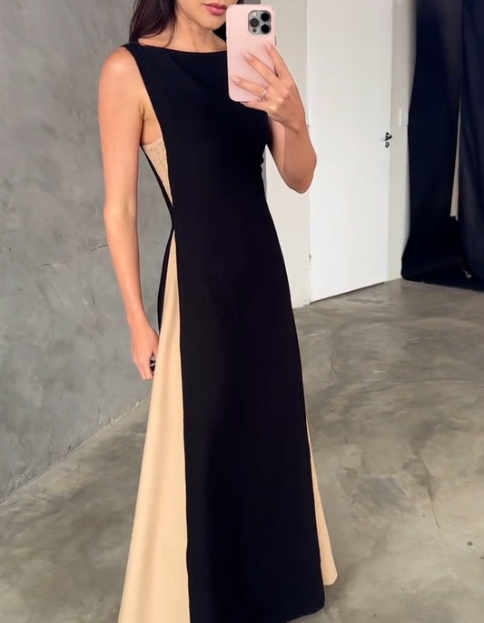 Spliced Sleeveless Dress