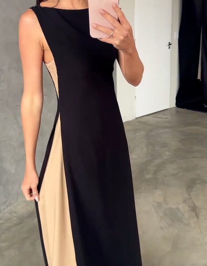 Spliced Sleeveless Dress
