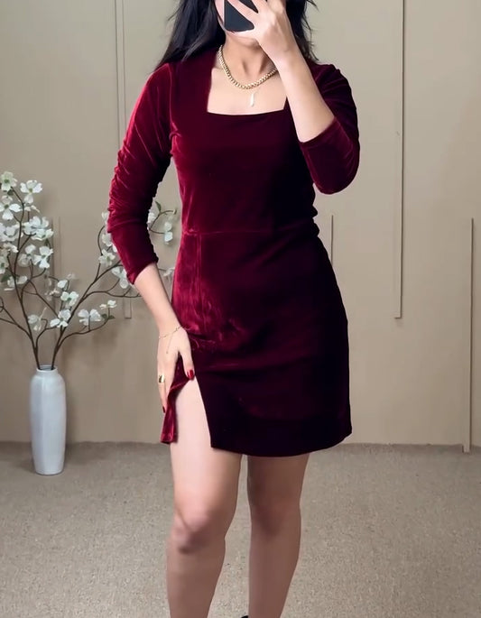 Red Blue Slim Mini Dress