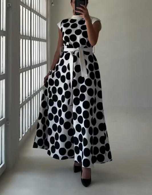 Black Polka Dot Maxi Dress