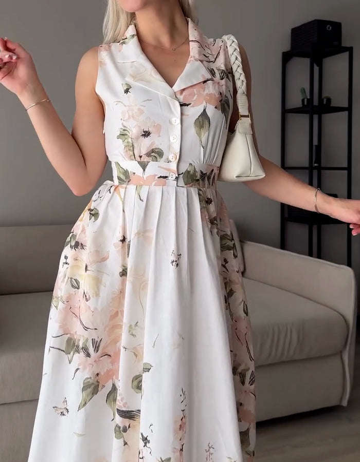 Printing V-Neck Dress