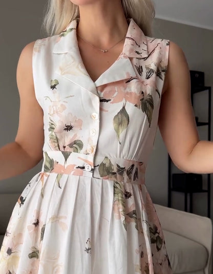 Printing V-Neck Dress