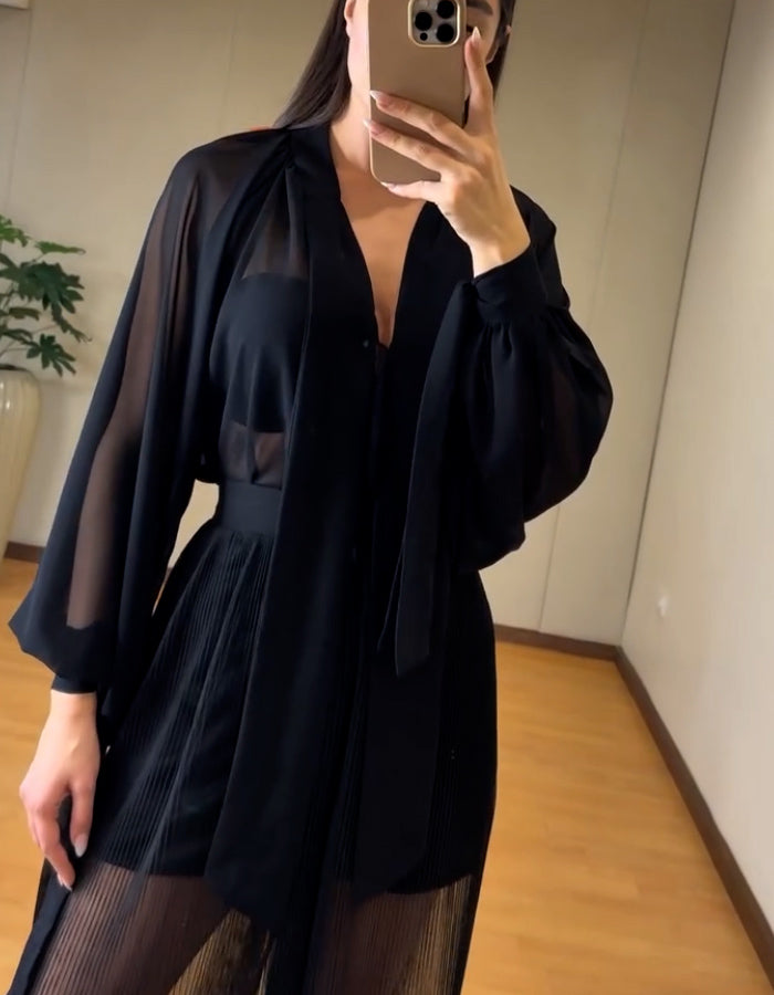 Black Tulle Maxi Dress