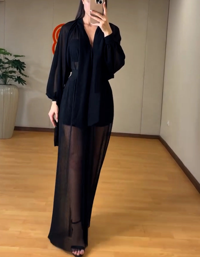 Black Tulle Maxi Dress