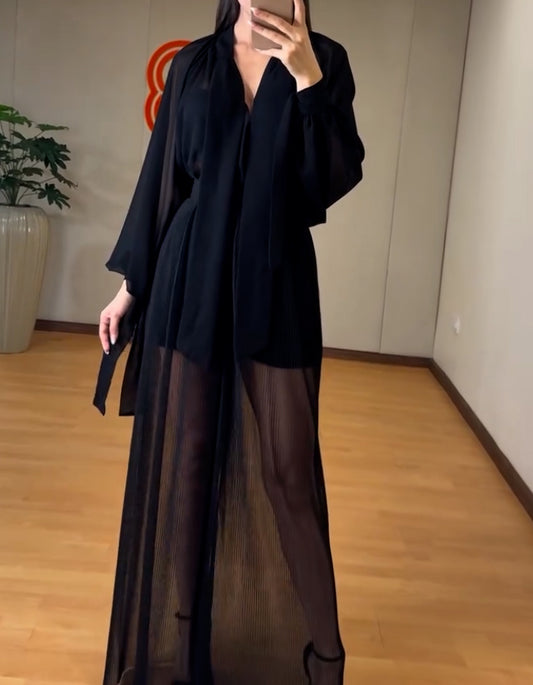 Black Tulle Maxi Dress