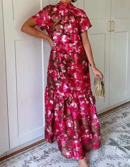 Jacquard Mock Neck Dress