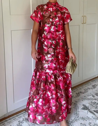Jacquard Mock Neck Dress