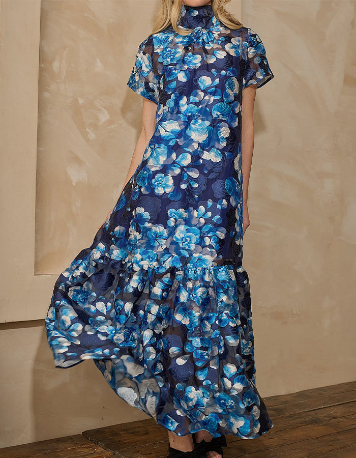 Jacquard Mock Neck Dress