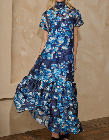 Jacquard Mock Neck Dress