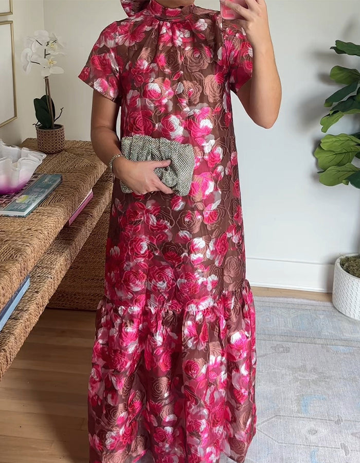 Jacquard Mock Neck Dress