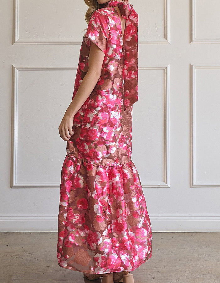Jacquard Mock Neck Dress