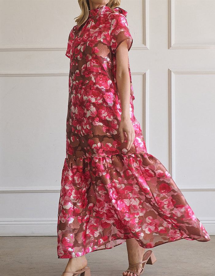 Jacquard Mock Neck Dress