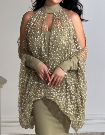 Tulle Puff-Sleeve Dress