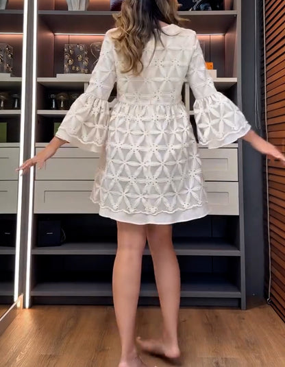 White Knit Mini Dress