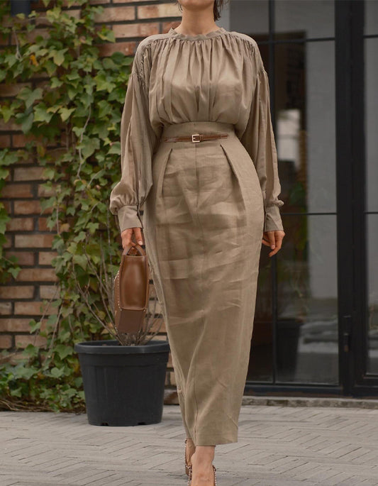 Khaki Suit Dress