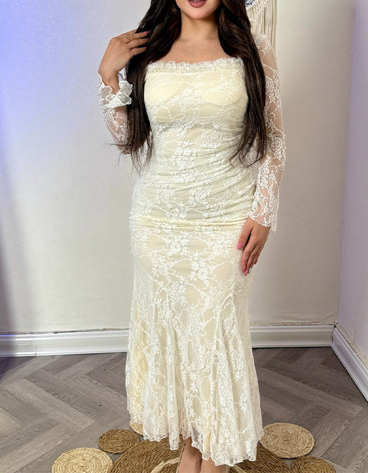 White Elegant Slim Dress