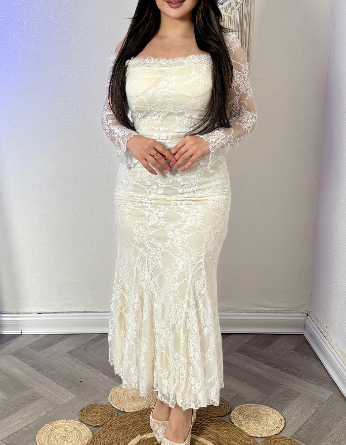 White Elegant Slim Dress