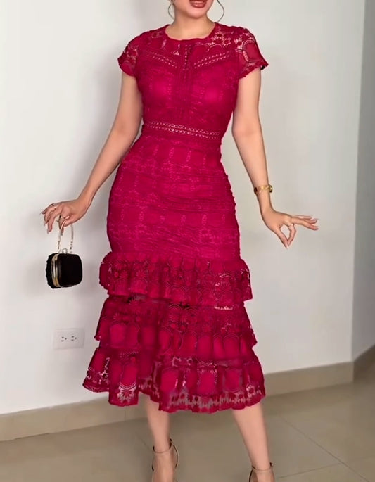 Red Multi-Layer Tulle Dress