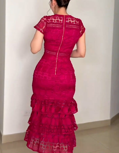 Red Multi-Layer Tulle Dress