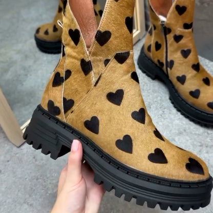Heart-Print Boots