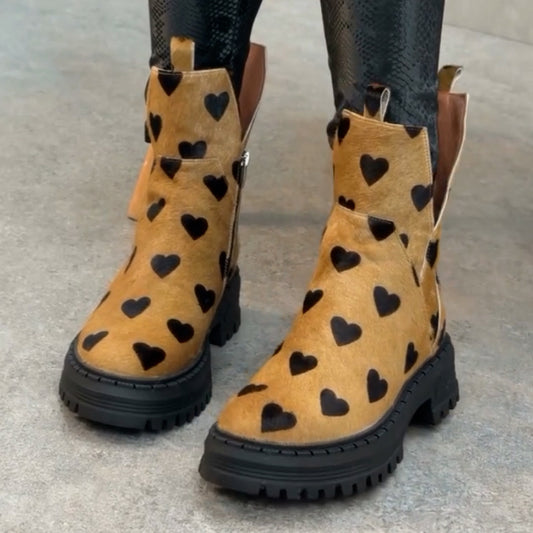 Heart-Print Boots