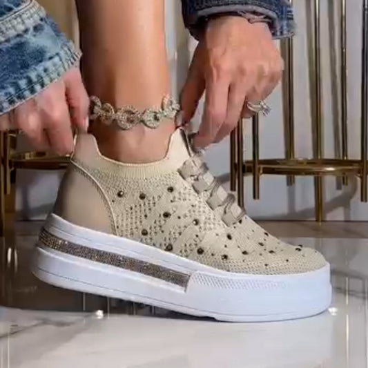 Elastic Rhinestone Shoes