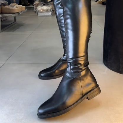 Lace-Up Long Boots