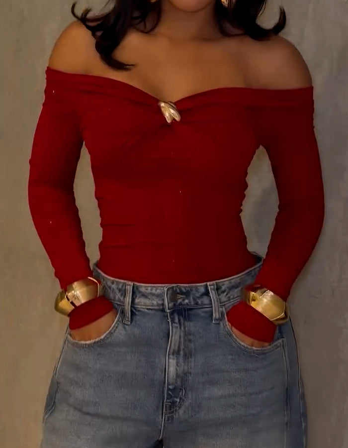 Solid-Color Slim Top