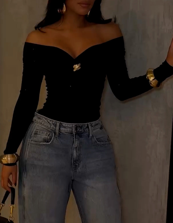 Solid-Color Slim Top