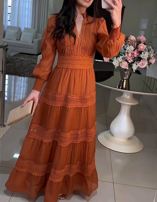 Orange Long-Sleeves Dress
