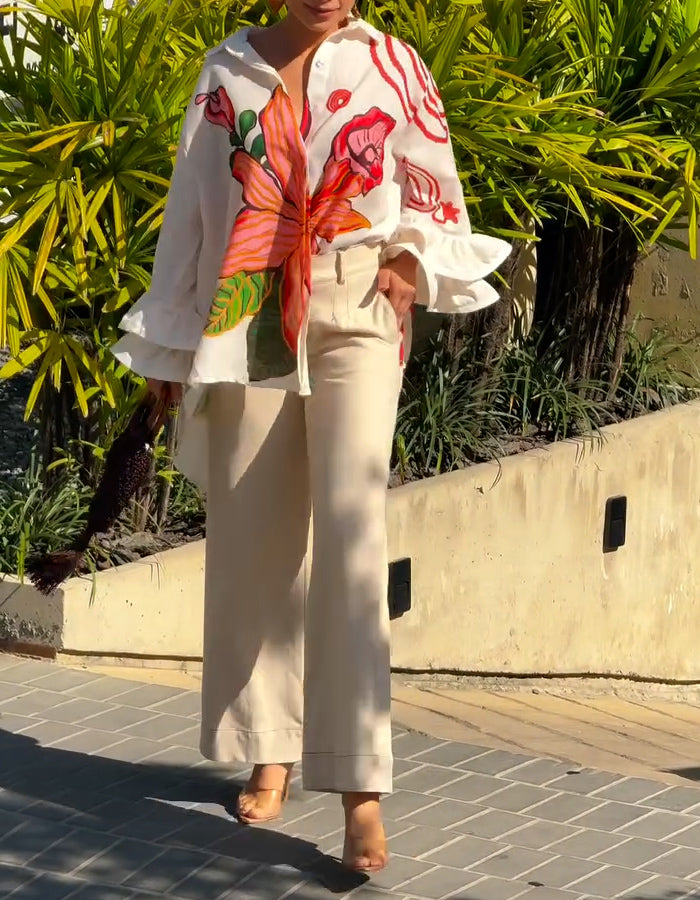Flower Printing Loose Top