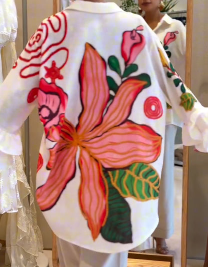 Flower Printing Loose Top