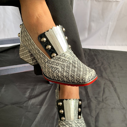 Silver Thick-Sole Shoes