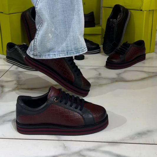 Burgundy Flat Shoes