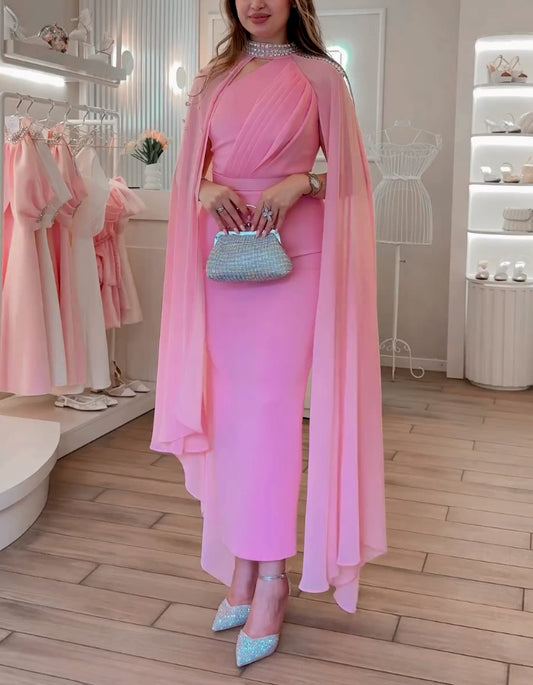Pink Shawl Dress