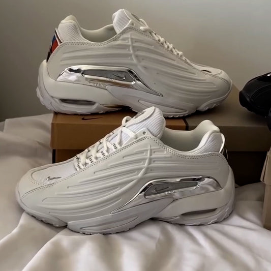 White-Black Thick-Sole Sneakers