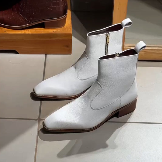 White Ankle-Boots