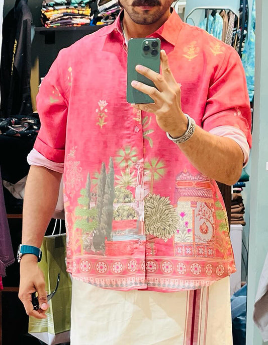 Pink Printing Shirt