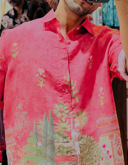 Pink Printing Shirt