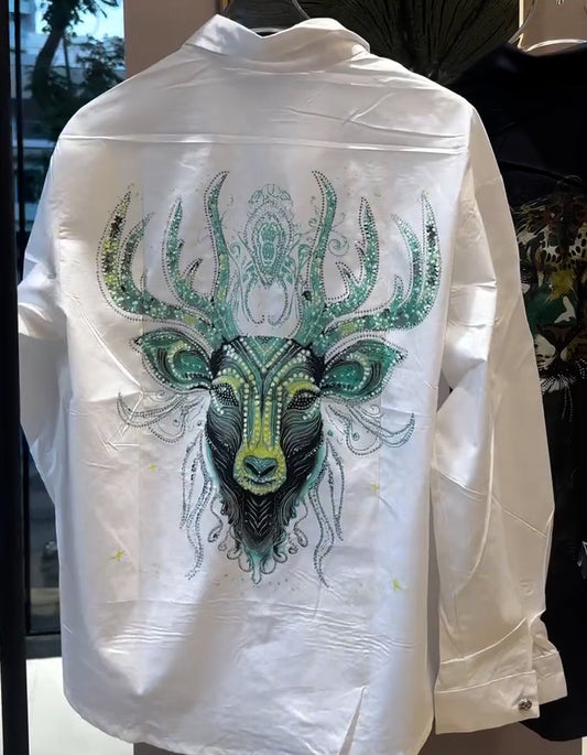 Deer-Head Print Shirt