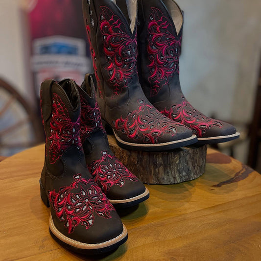 Red Mid-Calf Boots