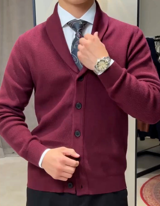 Wine Knit Stretch Coat