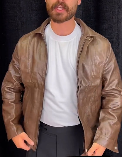 Solid-Color Casual Jacket