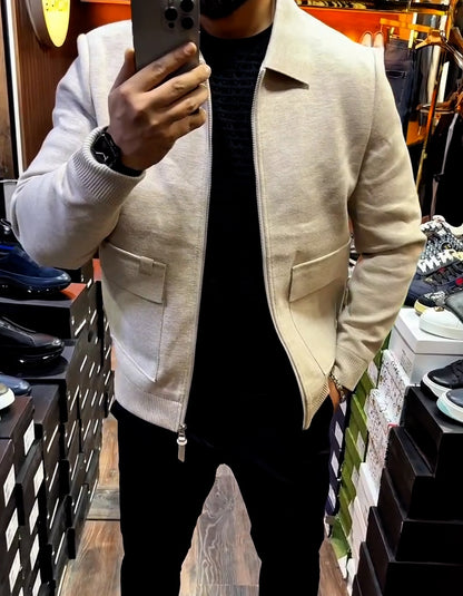 Beige Zipper Jacket