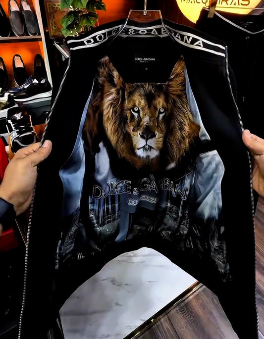 Lion-Print Lining Jacket