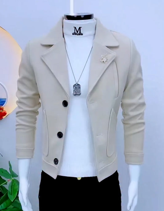 Beige Fitted Jacket