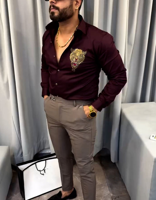 Wine Slim Shirt