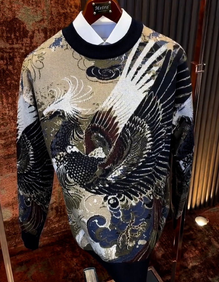 Bird Printing Casual Sweater