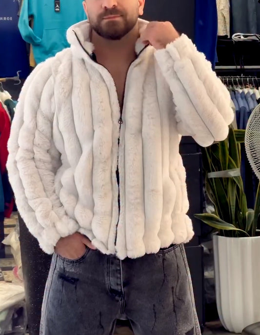 Fur Stand Collar Coat