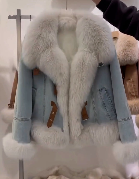 Blue Fur Short Coat